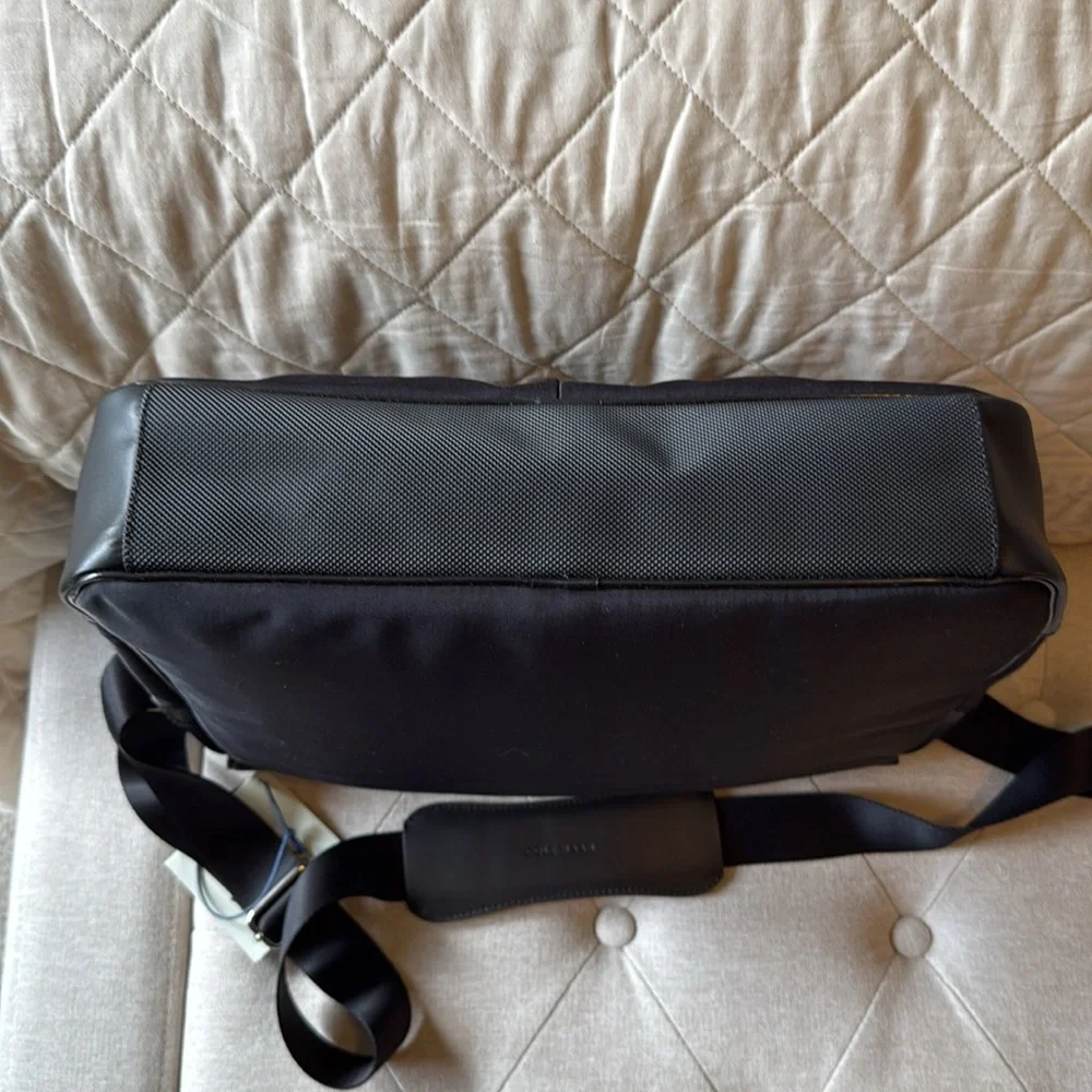 Cole Haan Black Leather Trim Messenger Bag